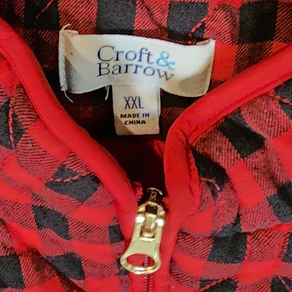 Croft and Barrow Red and Black Plaid Quilted Vest Women's Size XXL - Picture 7 of 7